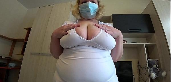  Lesbian fucks strapon mature nurse, cream on a big juicy ass milf.